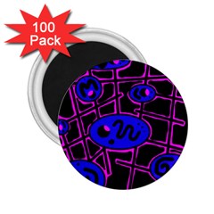 Blue And Magenta Abstraction 2 25  Magnets (100 Pack) 