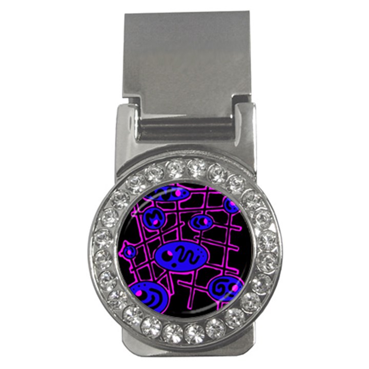 Blue and magenta abstraction Money Clips (CZ) 