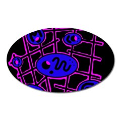 Blue And Magenta Abstraction Oval Magnet