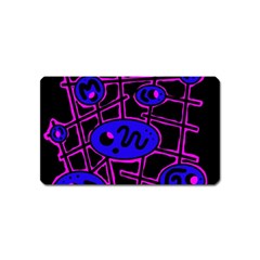 Blue And Magenta Abstraction Magnet (name Card)