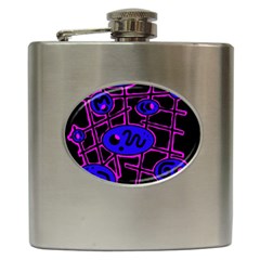 Blue And Magenta Abstraction Hip Flask (6 Oz) by Valentinaart