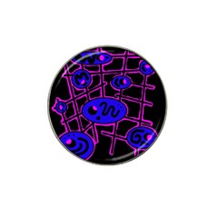 Blue And Magenta Abstraction Hat Clip Ball Marker