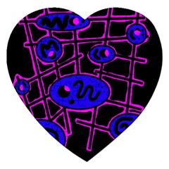 Blue And Magenta Abstraction Jigsaw Puzzle (heart) by Valentinaart