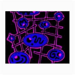 Blue And Magenta Abstraction Small Glasses Cloth (2-side)