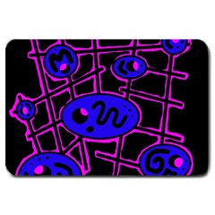 Blue And Magenta Abstraction Large Doormat 