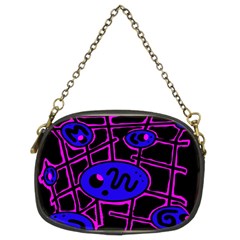 Blue And Magenta Abstraction Chain Purses (two Sides)  by Valentinaart