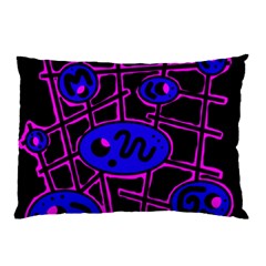 Blue And Magenta Abstraction Pillow Case