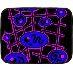 Blue And Magenta Abstraction Fleece Blanket (mini)