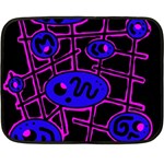 Blue and magenta abstraction Fleece Blanket (Mini) 35 x27  Blanket