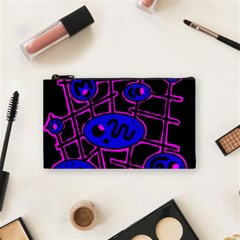 Blue And Magenta Abstraction Cosmetic Bag (small)  by Valentinaart