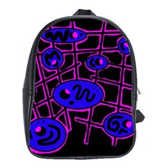 Blue And Magenta Abstraction School Bags(large) 