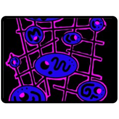 Blue And Magenta Abstraction Fleece Blanket (large) 