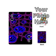 Blue And Magenta Abstraction Playing Cards 54 (mini) 