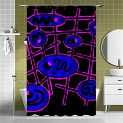 Blue And Magenta Abstraction Shower Curtain 48  X 72  (small) 