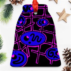 Blue And Magenta Abstraction Ornament (bell) 