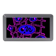 Blue And Magenta Abstraction Memory Card Reader (mini) by Valentinaart