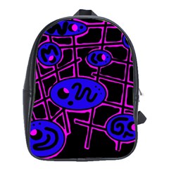 Blue And Magenta Abstraction School Bags (xl) 