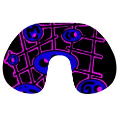 Blue And Magenta Abstraction Travel Neck Pillows