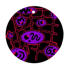 Purple and red abstraction Ornament (Round) 