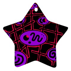 Purple and red abstraction Ornament (Star) 