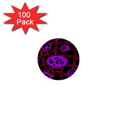 Purple and red abstraction 1  Mini Buttons (100 pack) 