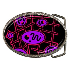 Purple and red abstraction Belt Buckles