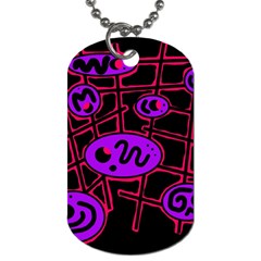 Purple and red abstraction Dog Tag (One Side)