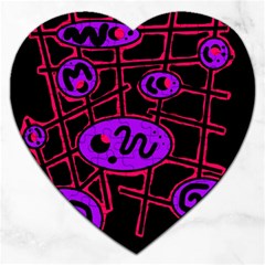 Purple And Red Abstraction Jigsaw Puzzle (heart)