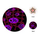 Purple and red abstraction Playing Cards (Round)  Front