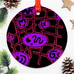 Purple and red abstraction Round Ornament (Two Sides)  Front