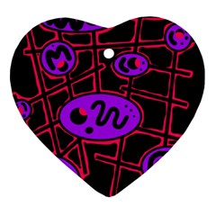 Purple and red abstraction Heart Ornament (2 Sides)