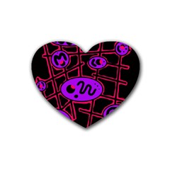 Purple and red abstraction Heart Coaster (4 pack) 