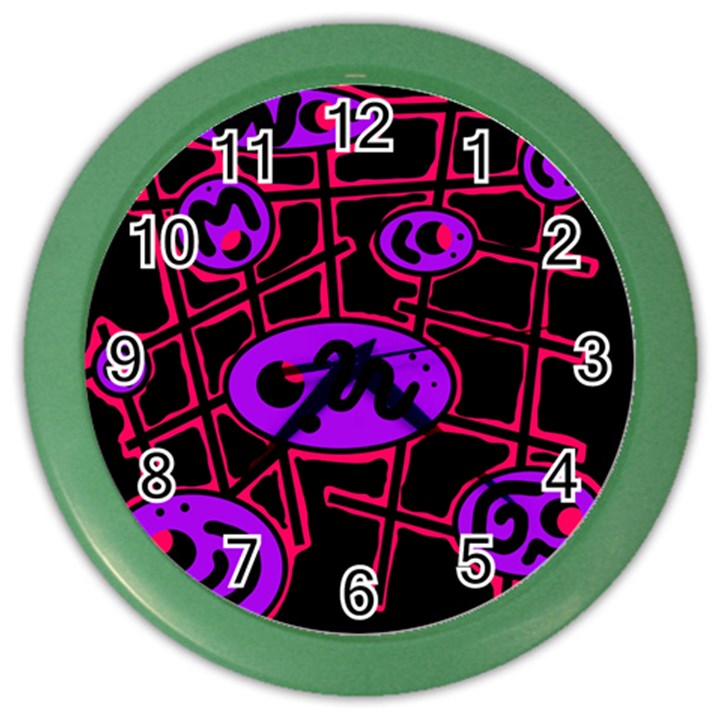 Purple and red abstraction Color Wall Clocks