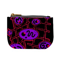 Purple and red abstraction Mini Coin Purses