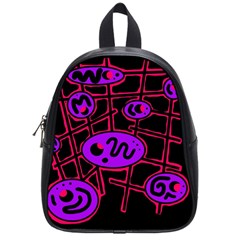 Purple and red abstraction School Bags (Small) 