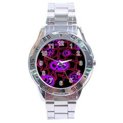 Purple and red abstraction Stainless Steel Analogue Watch