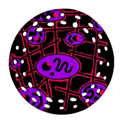 Purple and red abstraction Ornament (Round Filigree) 