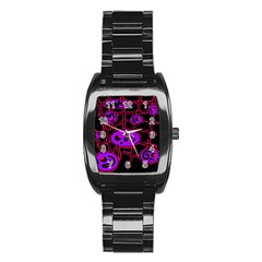 Purple and red abstraction Stainless Steel Barrel Watch