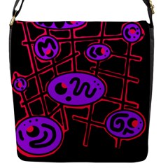 Purple and red abstraction Flap Messenger Bag (S)