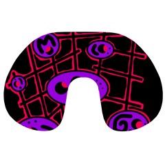 Purple and red abstraction Travel Neck Pillows