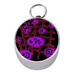 Purple and red abstraction Mini Silver Compasses Front