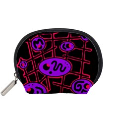 Purple and red abstraction Accessory Pouches (Small) 