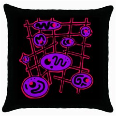 Purple And Red Abstraction Throw Pillow Case (black) by Valentinaart