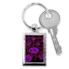 Purple And Red Abstraction Key Chains (rectangle) 