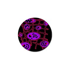 Purple And Red Abstraction Golf Ball Marker