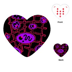 Purple And Red Abstraction Playing Cards (heart) 