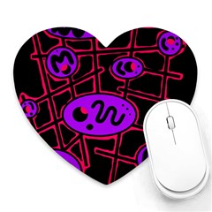 Purple And Red Abstraction Heart Mousepads