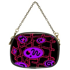 Purple And Red Abstraction Chain Purses (one Side) 