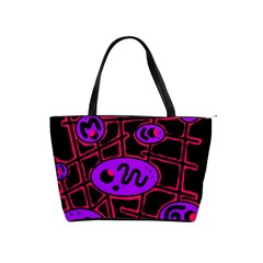 Purple And Red Abstraction Shoulder Handbags by Valentinaart