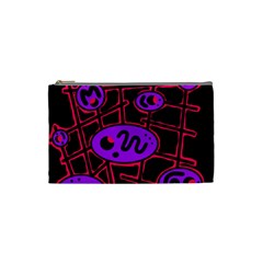 Purple And Red Abstraction Cosmetic Bag (small)  by Valentinaart